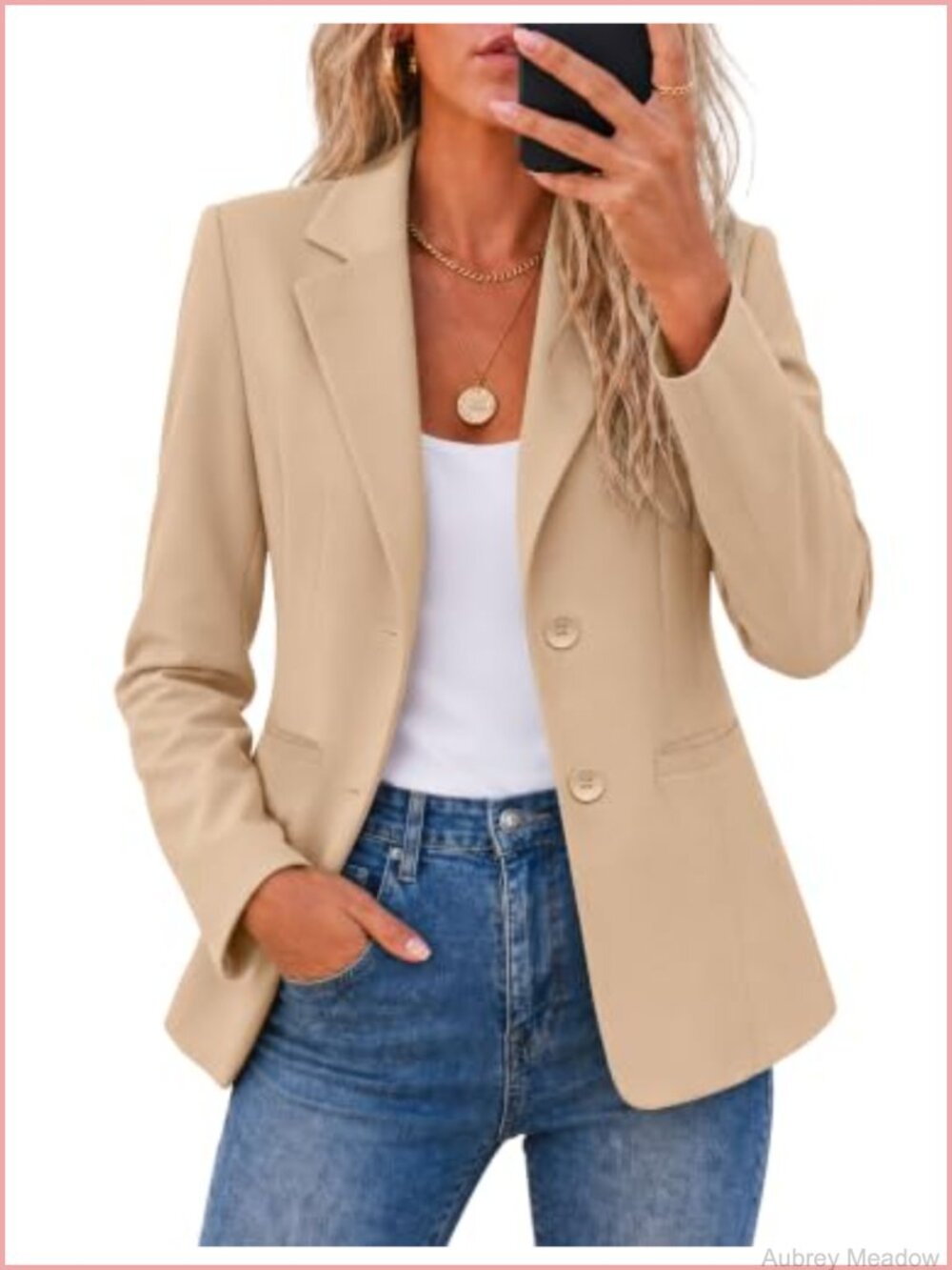 Women's Blazer Business Casual Suit Jacket Long Sleeve